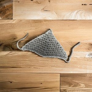 Autumn Breeze Pattern Women’s Crochet Bandana Light Gray Ombré